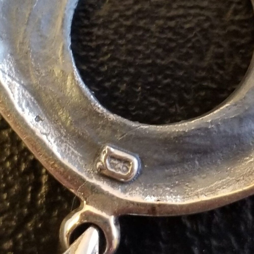 Solid 925 Sterling Silver Oxidized Round Open Cir… - image 5